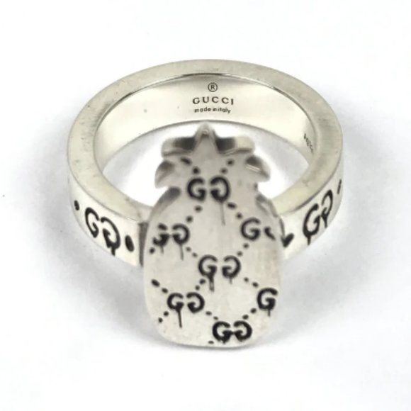 GUCCI Ghost Pineapple Silver Ring - Picture 1 of 4